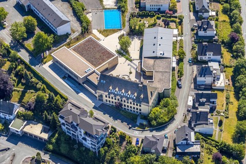 Aerial photo, St. Walburga-Realschule, Meschede, Sauerland, North Rhine-Westphalia, Germany, An