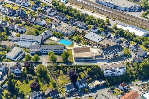 Aerial photo, St. Walburga-Realschule, Meschede, Sauerland, North Rhine-Westphalia, Germany, An