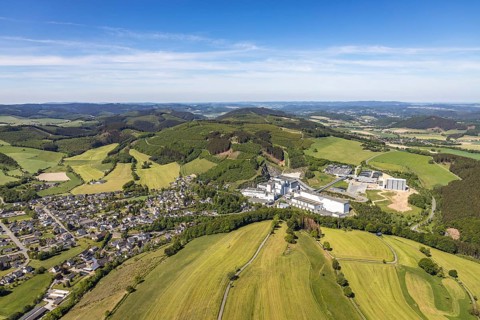 Aerial view, Brewery C.& A. VELTINS GmbH & Co. KG, new construction high-bay warehouse,