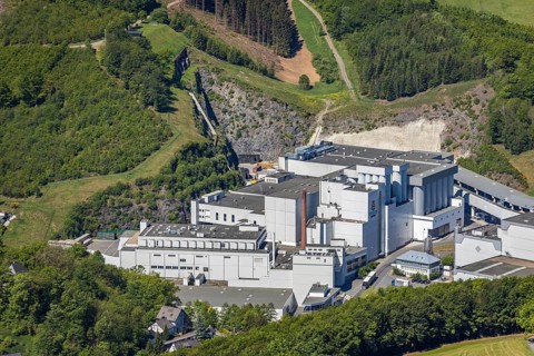 Aerial view, Brewery C.& A. VELTINS GmbH & Co. KG, new construction high-bay warehouse,