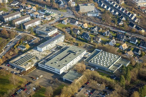 Aerial photo, Berufskolleg Meschede des HSK, Meschede-Stadt, Meschede, Sauerland, North