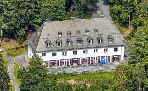 Aerial view, Youth Hostel Meschede Haus Dortmund, Meschede, Sauerland, Hochsauerlandkreis, North