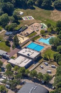 Aerial photo, ENNI Solimare swimming pool, Vinn, Mörs, Ruhr area, North Rhine-Westphalia, Germany,