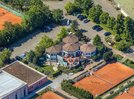 Aerial view, TPM Tennispark Mörs, 8 corners event location restaurant, Vinn, Mörs, Ruhr area, North
