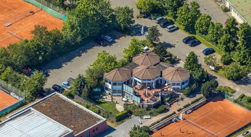 Aerial view, TPM Tennispark Mörs, 8 corners event location restaurant, Vinn, Mörs, Ruhr area, North