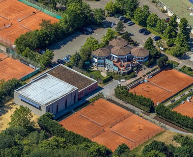 Aerial view, TPM Tennispark Mörs, 8 corners event location restaurant, Vinn, Mörs, Ruhr area, North