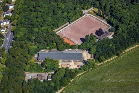 Aerial photo, SV Scherpenberg, Federal Agency for Technical Relief (THW), Scherpenberg, Mörs, Ruhr