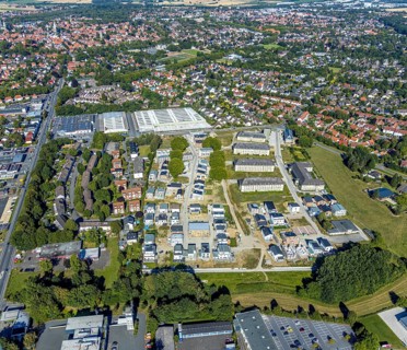 Aerial photograph, Adam Quartier Soest in the Belgian Quarter, Belgian Quarter on the site of the