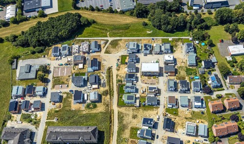 Aerial photograph, Adam Quartier Soest in the Belgian Quarter, Belgian Quarter on the site of the