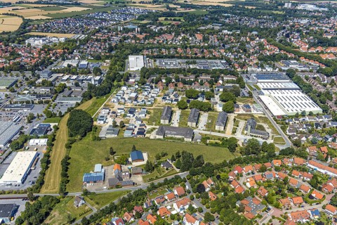 Aerial photograph, Adam Quartier Soest in the Belgian Quarter, Belgian Quarter on the site of the