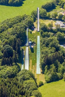 Aerial view, Meinhardusschanzen, ski resort, Meinerzhagen, Märkischer Kreis, Sauerland, North