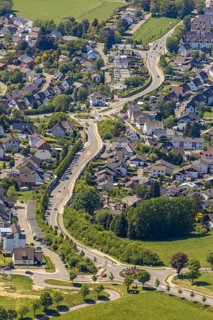 Aerial view, Fumberg Straße, Meinerzhagen, Märkischer Kreis, Sauerland, North Rhine-Westphalia,