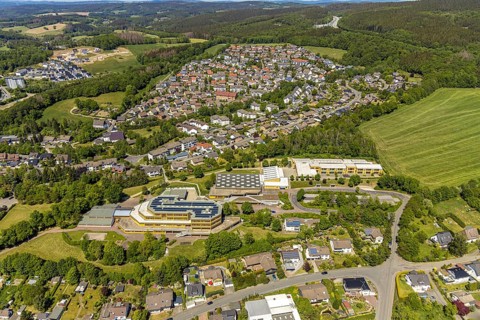 Aerial view, Rothenstein school centre, primary school Am Kohlberg, district Oberkorbecke,