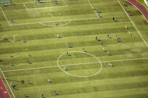 Aerial photo, Baumhofstadion, training games, Niedersprockhövel, Sprockhövel, Ruhr area, North