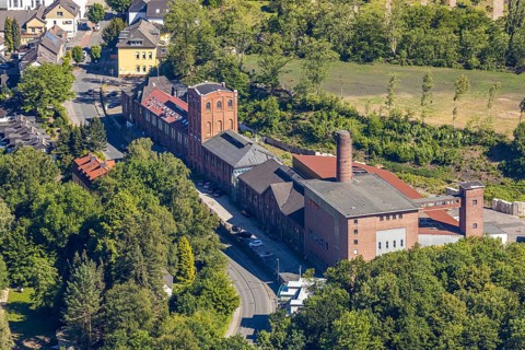 Aerial view, former Alte Haase colliery, Malakowturm, Hattinger Straße, Hattingen, Ruhr area, North