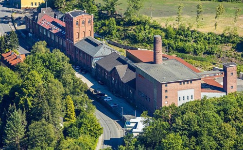 Aerial view, former Alte Haase colliery, Malakowturm, Hattinger Straße, Hattingen, Ruhr area, North