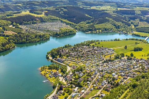Aerial view, Camping site Seeblick, Holiday village Listersee, Camping site Eckmann, Camping site