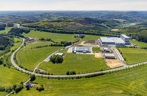 Aerial view, Grünewald industrial estate, OTTO FUCHS Surface Technology GmbH & Co. KG,