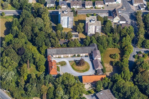 Aerial photo, Rödinghausen Estate, Menden Industrial Museum, Menden, Sauerland, Märkischer Kreis,