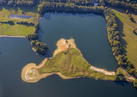 Aerial view, Zachariassee, Lipperode, Lippstadt, Kreis Soest, North Rhine-Westphalia, Germany, DE,