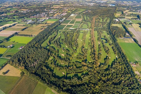 Aerial view, golf course, GolfClub Lippstadt, Lippstadt, Kreis Soest, North Rhine-Westphalia,