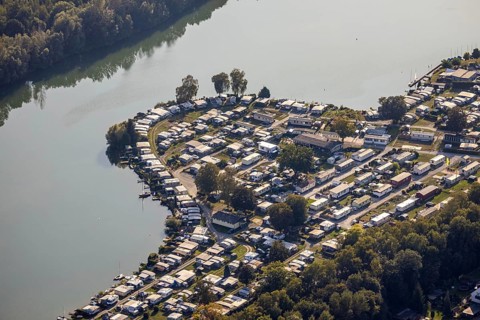 Aerial view, Camping Margaretensee, Lippstadt, Kreis Soest, North Rhine-Westphalia, Germany,