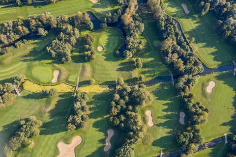 Aerial view, golf course, GolfClub Lippstadt, Lippstadt, Kreis Soest, North Rhine-Westphalia,