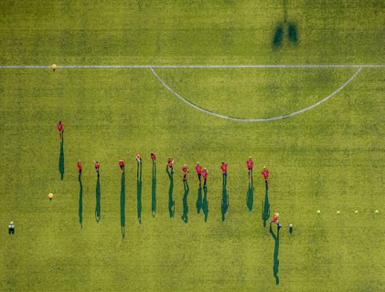 Aerial view, sports facility, SV Lippstadt 08 stadium, Liebelt-Arena, football players training,