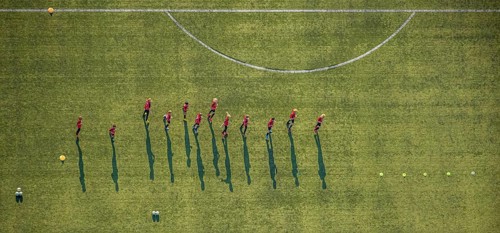 Aerial view, sports facility, SV Lippstadt 08 stadium, Liebelt-Arena, football players training,