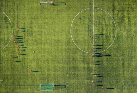 Aerial view, sports facility, SV Lippstadt 08 stadium, Liebelt-Arena, football players training,