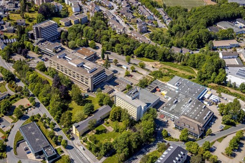 Aerial view, Klinikum Lüdenscheid - Märkische Kliniken GmbH, Lüdenscheid, Märkischer Kreis,