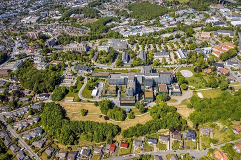 Aerial view, Klinikum Lüdenscheid - Märkische Kliniken GmbH, Lüdenscheid, Märkischer Kreis,
