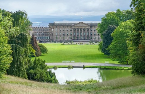 Scenery around the Schloss Wilhelmshoehe in Bad Wilhelmshoehe in Kassel, Germany