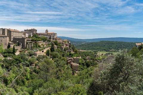 Scenery around Gordes, a comune in the Provence region of southern France at summer time