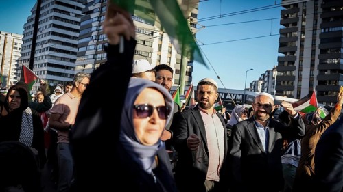 Gaziantep, Türkiye – October 11, 2025: Thousands of Turkish citizens take part in a large