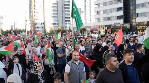 Gaziantep, Türkiye – October 11, 2025: Thousands of Turkish citizens take part in a large