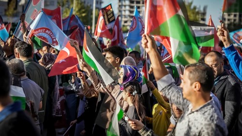 Gaziantep, Türkiye – October 11, 2025: Thousands of Turkish citizens take part in a large