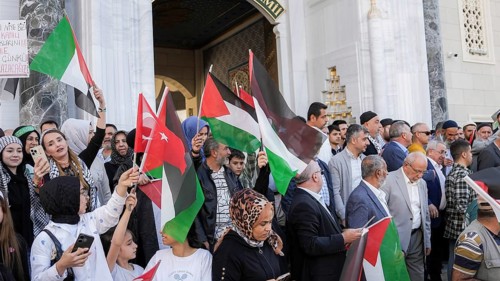 Gaziantep, Türkiye – October 11, 2025: Thousands of Turkish citizens take part in a large