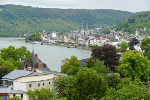 Aerial impression of Boppard at the Middle Rhine area in Germany