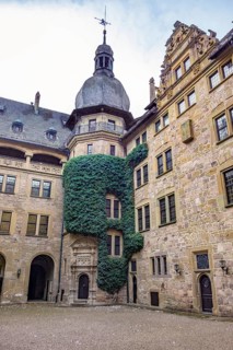 Scenery around Neuenstein Castle in Hohenlohe at winter time
