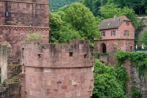 Architectural detail of the Heidelberg castle in southern Germany