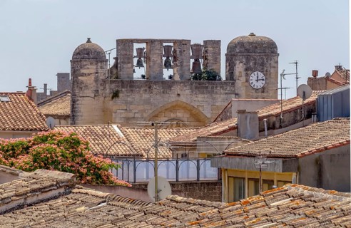 Architectural detail of a commune named Aigues-Mortes in France