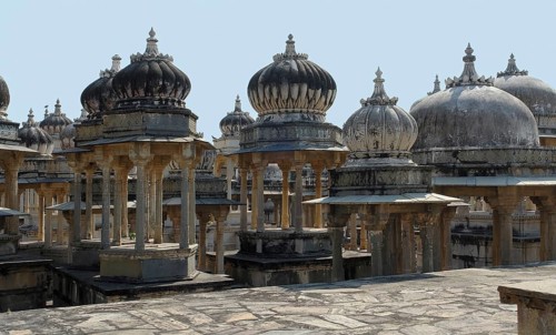Scenery at the Ahar Cenotaphs located in Ahar near Udaipur in India