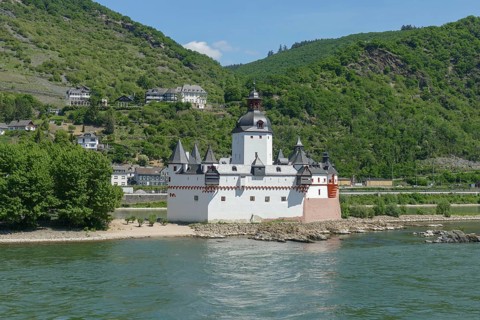 Pfalzgrafenstein castle at the Middle Rhine area in Germany