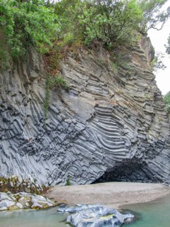 Scenery at the Alcantara Gorges in Sicily, Italy