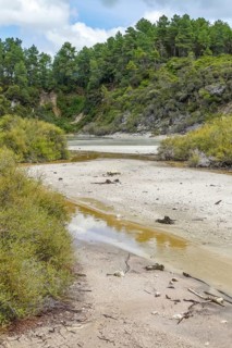 Geothermal area named Waiotapu in New Zealand
