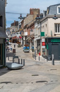 City view of Fecamp, a commune in the Seine-Maritime department in the Normandy Region of France