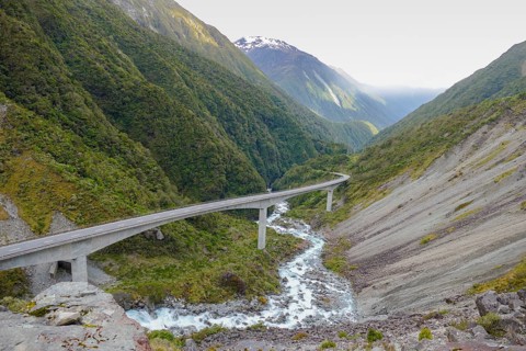 Scenery around Arthurs Pass in the South Alps of New Zealand