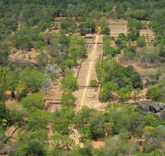 Sunny high angle view around Sigiriya, a ancient palace located in the central Matale district in