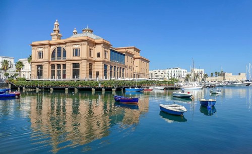 Scenery around the Teatro Margherita in Bari, the capital city of the Apulia region in Southern